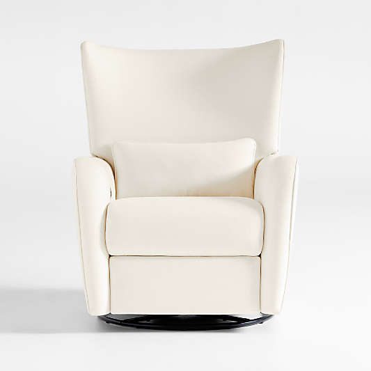 Aurora Cream Nursery Power Recliner Chair with Metal Base