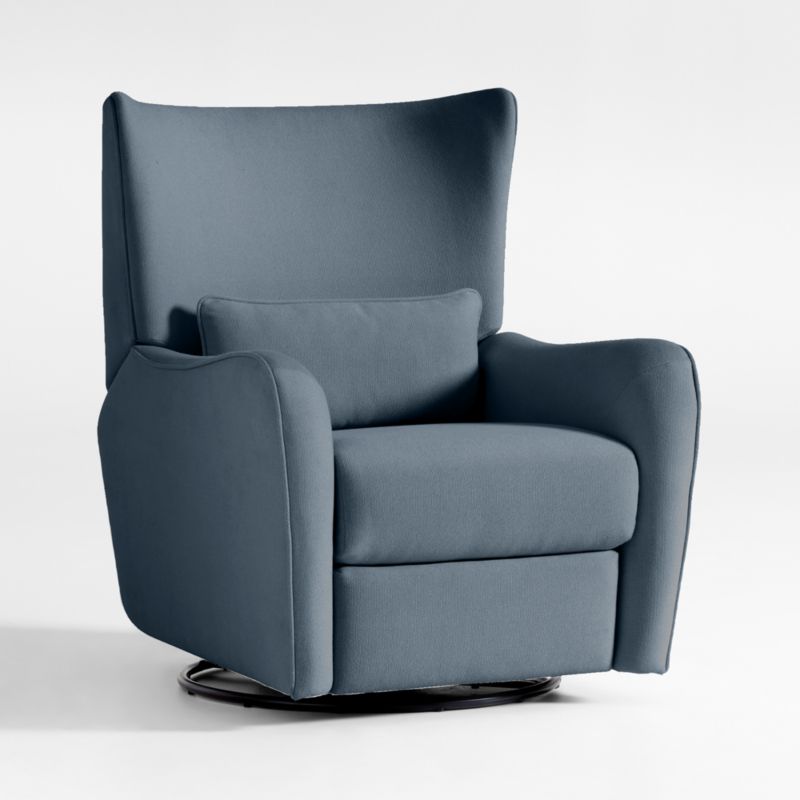 Aurora Denium Blue Nursery Power Recliner Chair with Metal Base - image 0 of 8