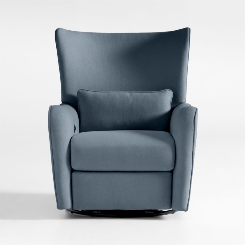 Aurora Denium Blue Nursery Power Recliner Chair with Metal Base - image 1 of 8