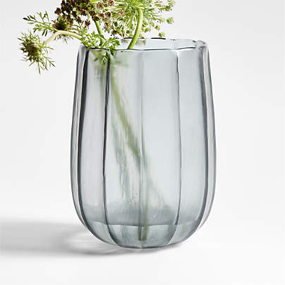 Renata Large Light Blue Glass Vase 11"