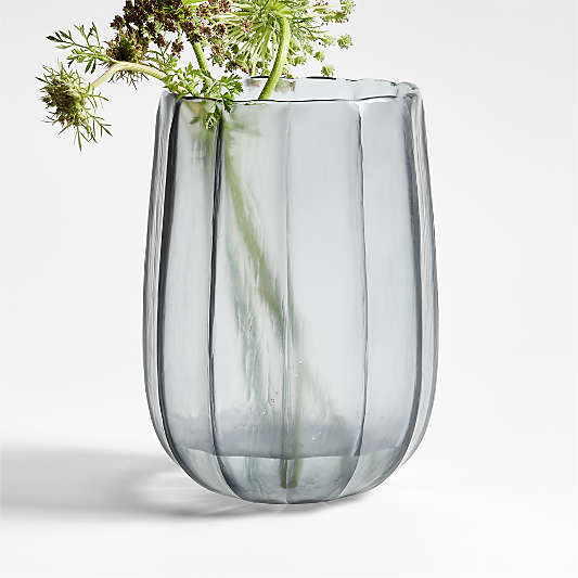 Renata Large Light Blue Glass Vase 11"