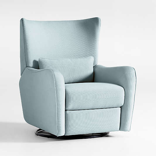 Aurora Morning Surf Blue Nursery Electronic Power Recliner with Night Light