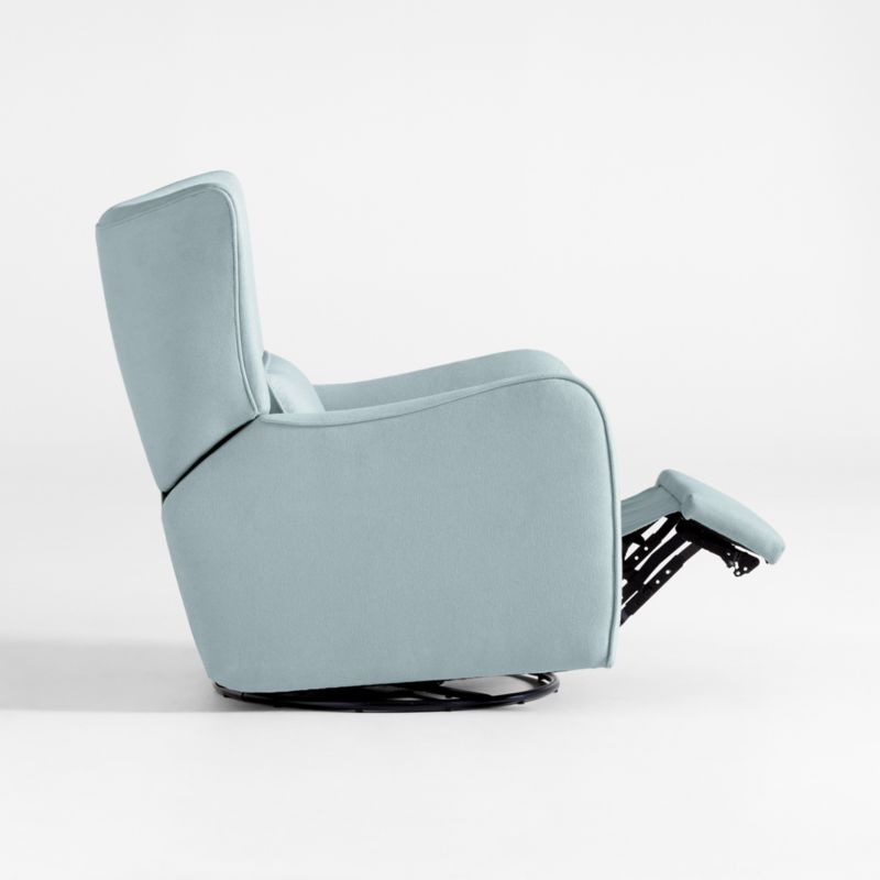 Aurora Light Blue Nursery Power Recliner Chair with Metal Base - image 5 of 9