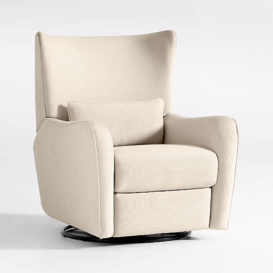 Aurora Natural Nursery Power Recliner Chair with Night-Light, Electronic Control and USB with Metal Base