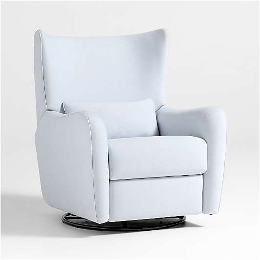 Aurora Winter Sky Blue Nursery Power Recliner Chair with Metal Base