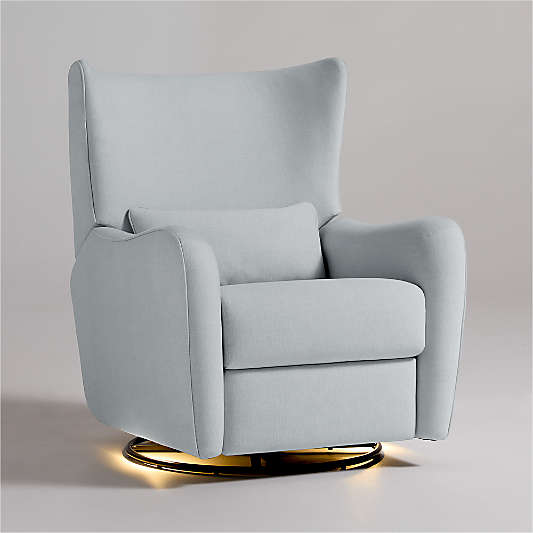 Aurora Winter Grey Nursery Electronic Power Recliner with Night Light
