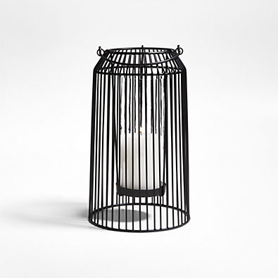 View Austell Medium Black Metal Outdoor Lantern 12" details