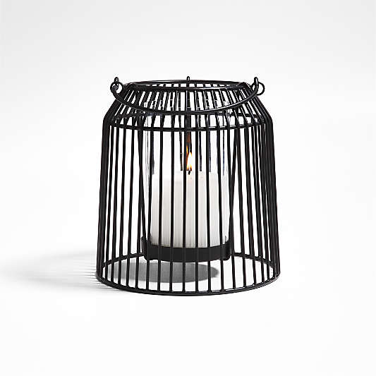 Austell Small Black Metal Outdoor Lantern 8"