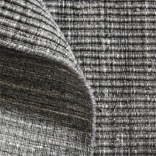 Austin Handwoven Carbon Grey Rug Swatch 12"x18"