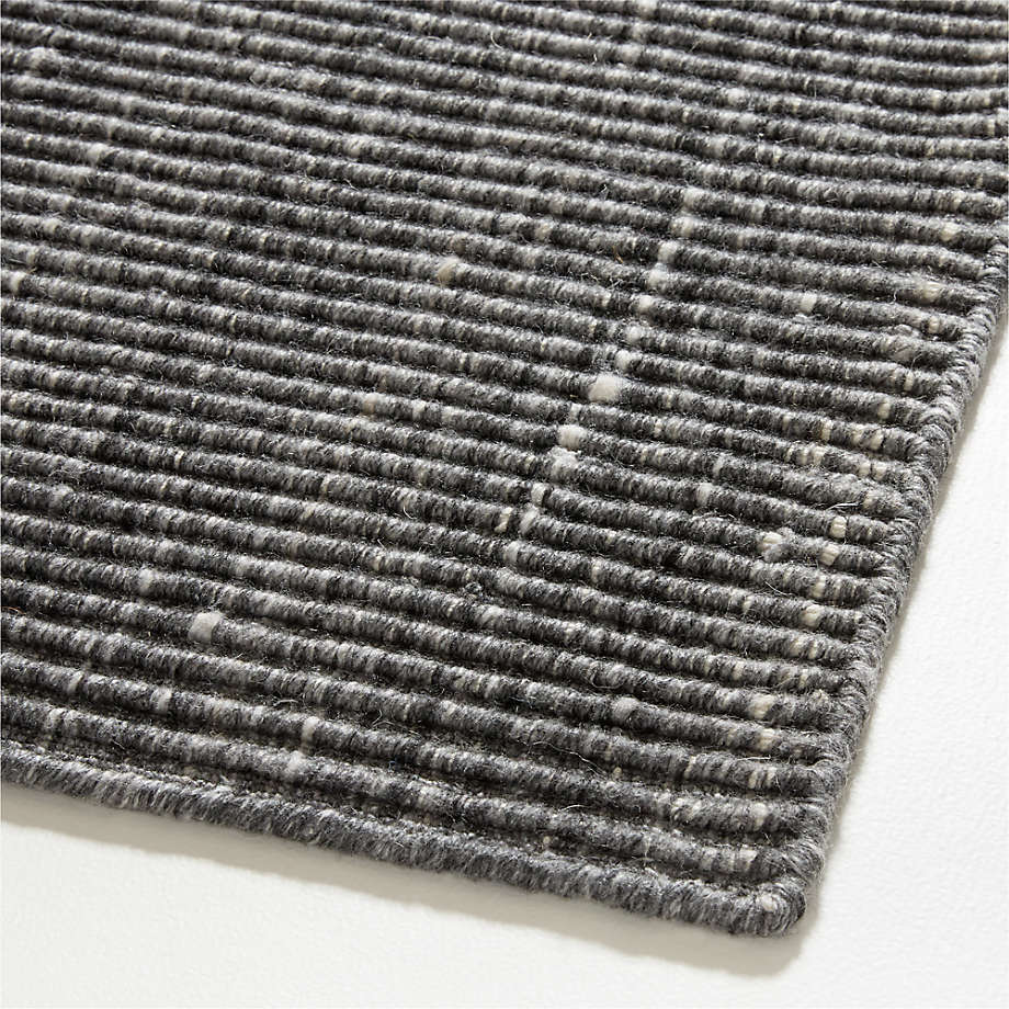 Oslo Wool Dark Grey Area Rug 6'x9