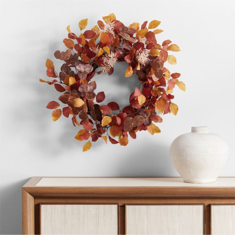 Faux Autumn Leaf Wreath 28" - image 1 of 3