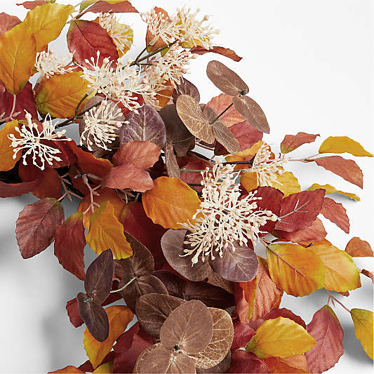 Faux Autumn Leaf Wreath 28"