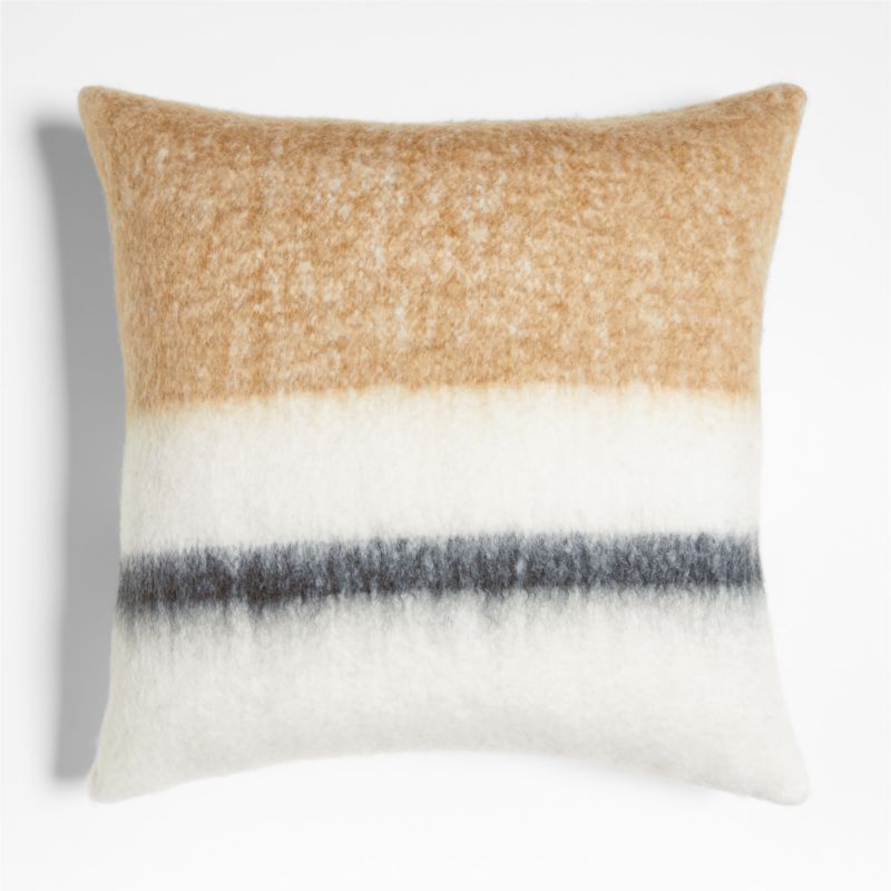 Avalanche Brulee Brown Brushed Mohair 23"x23" Throw Pillow with Down-Alternative Insert - image 0 of 4