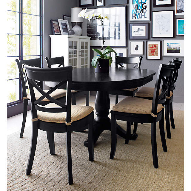 Black Round Extension Dining Table, Round Black Dining Room Table