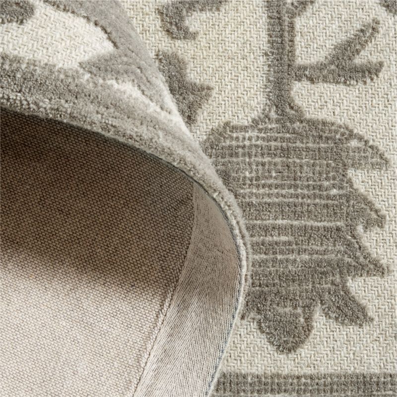 Avalon Wool Hand-Knotted Taupe Brown Rug Swatch 12"x18" - image 2 of 4