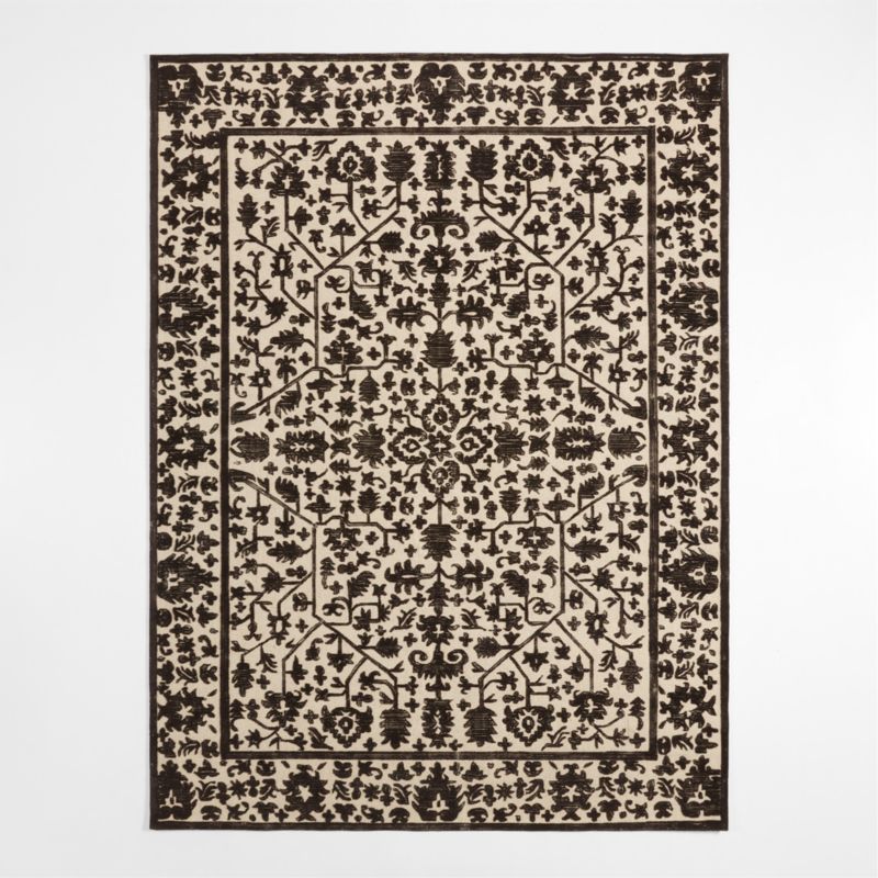 Avalon Wool Hand-Knotted Charcoal Grey Area Rug 6'x9' - image 1 of 4