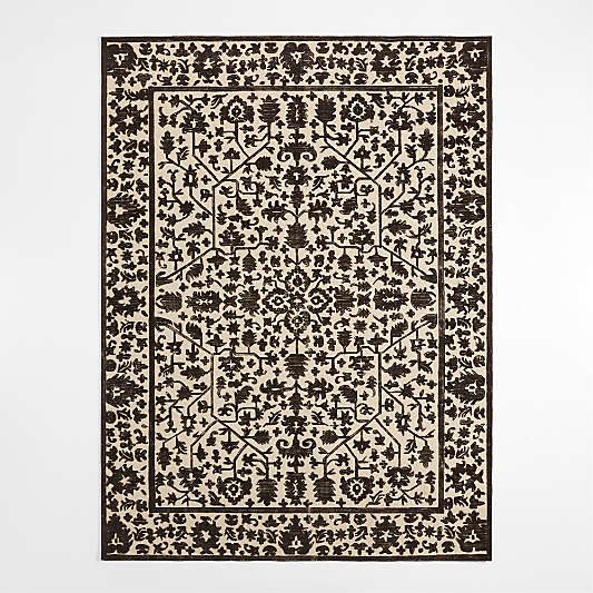 Avalon Wool Hand-Knotted Charcoal Grey Area Rug 6'x9'