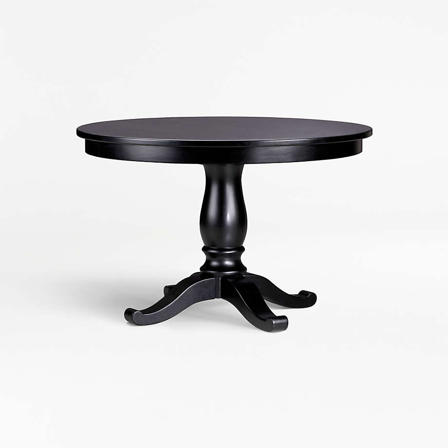 Avalon 45 Black Round Extension Dining, Black Round Extendable Dining Table Set
