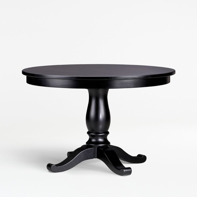 Avalon 45 Black Round Extension Dining, Round Pedestal Table