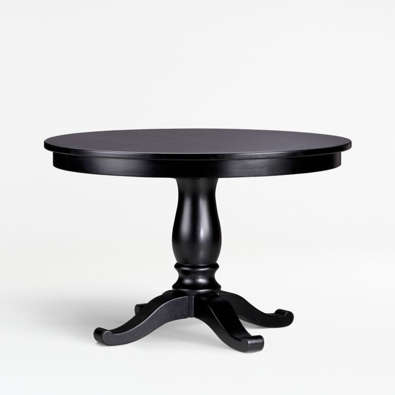 Black Round Dining Room Table - Nottingham Solid Wood Black Round Dining Table : Whereas the darker option adds an edgy touch, a white dining room table with marble details evokes a luxe hollywood feel.