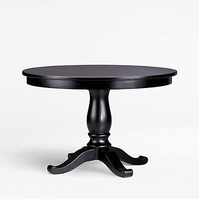 Avalon 45 Black Round Extension Dining, Small Round Pedestal Kitchen Table