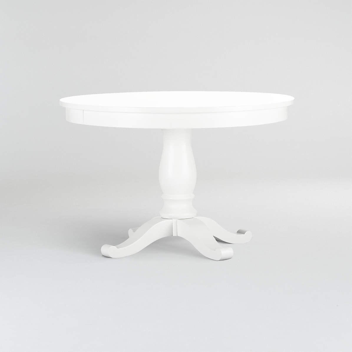 Avalon 45 White Extension Dining Table, White Round Dining Table With Leaves