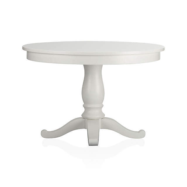 Avalon 45 White Extension Dining Table, Round White Dining Table With Leaf