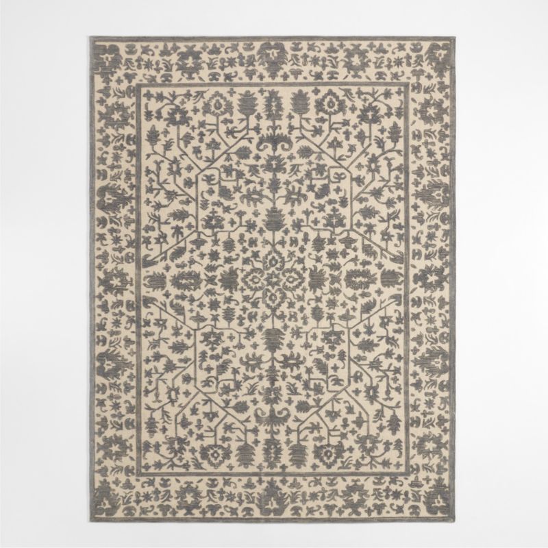 Avalon Wool Hand-Knotted Light Grey Area Rug 6'x9' - image 1 of 4