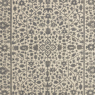 Avalon Wool Hand-Knotted Light Grey Area Rug 6'x9'