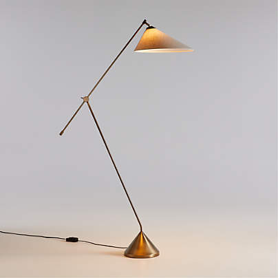 Avant Metal Articulating Floor Lamp with Fabric Shade