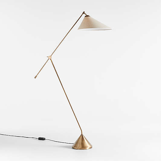 Avant Metal Articulating Floor Lamp with Fabric Shade