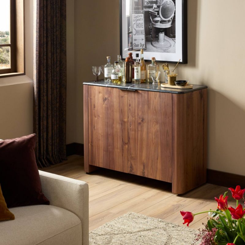 Aven 45" Walnut Entryway Cabinet with Marble Top - image 1 of 8