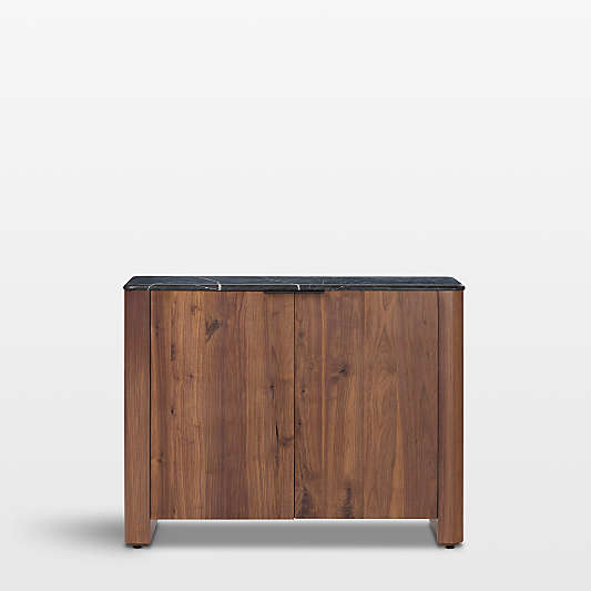 Aven 45" Walnut Entryway Cabinet with Marble Top