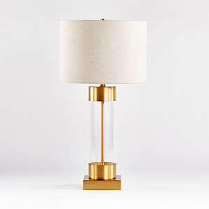 Glass Table Lamps Crate And Barrel, Acrylic Column Table Lamp Usb