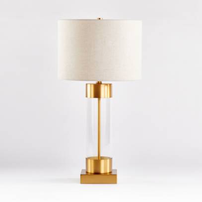 Avenue Brass Table Lamp With Usb Port, Acrylic Column Table Lamp Usb Charger