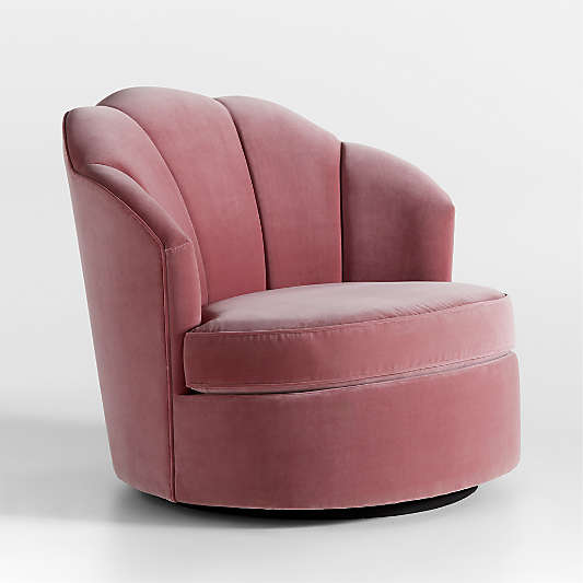 Avery Dusty Mauve Velvet Nursery Swivel Chair