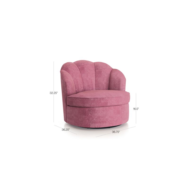 View Avery Dusty Mauve Velvet Nursery Swivel Chair - image 3 of 15