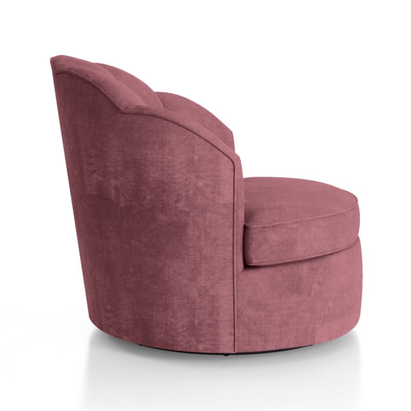 Avery Dusty Mauve Velvet Nursery Swivel Chair - image 8 of 15