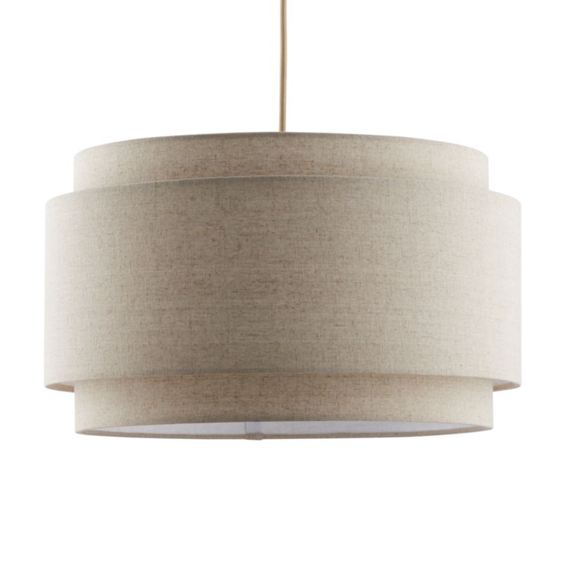 Avery Natural Linen Double Drum Pendant Light - image 10 of 15