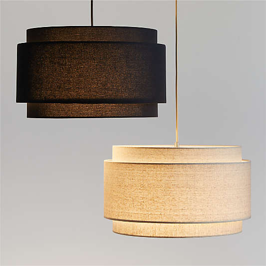 Avery Linen Drum Pendant Lights