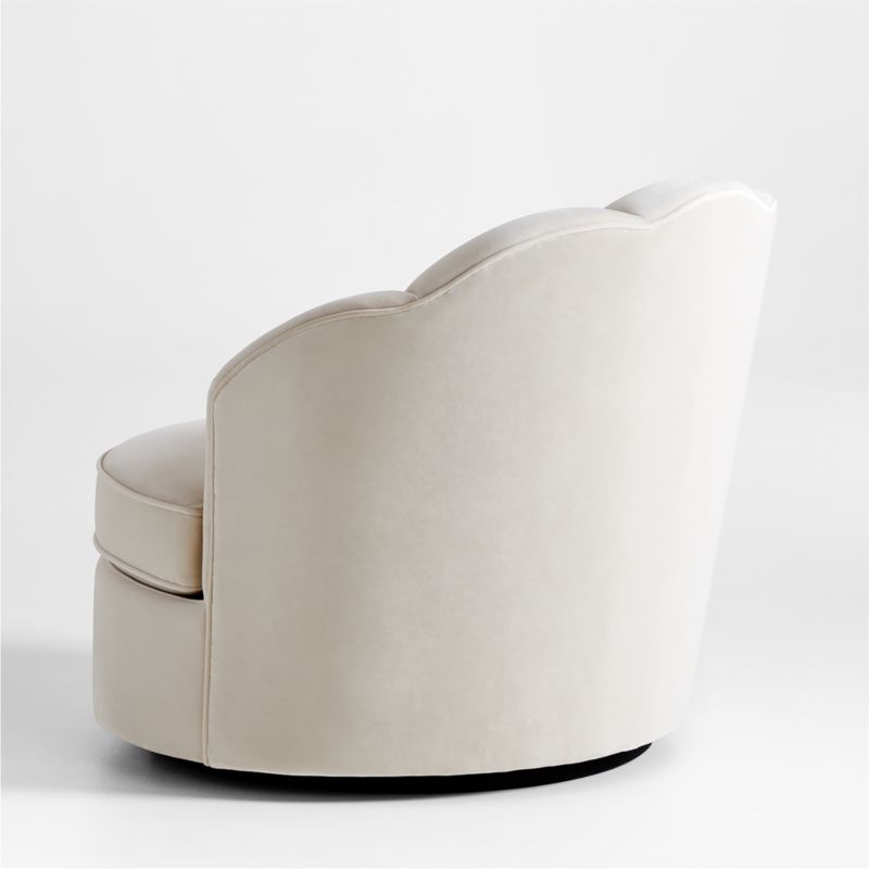 Avery Cream Velvet Nursery Swivel Chair - image 5 of 11