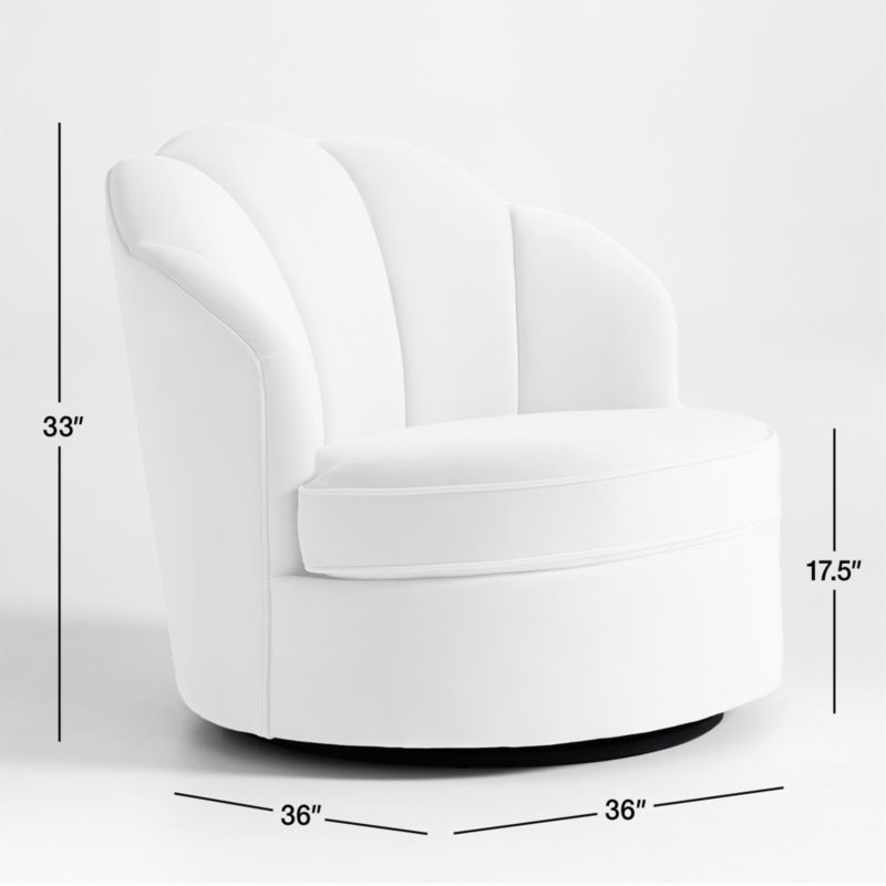 View Avery Cream Velvet Nursery Swivel Chair - image 2 of 11