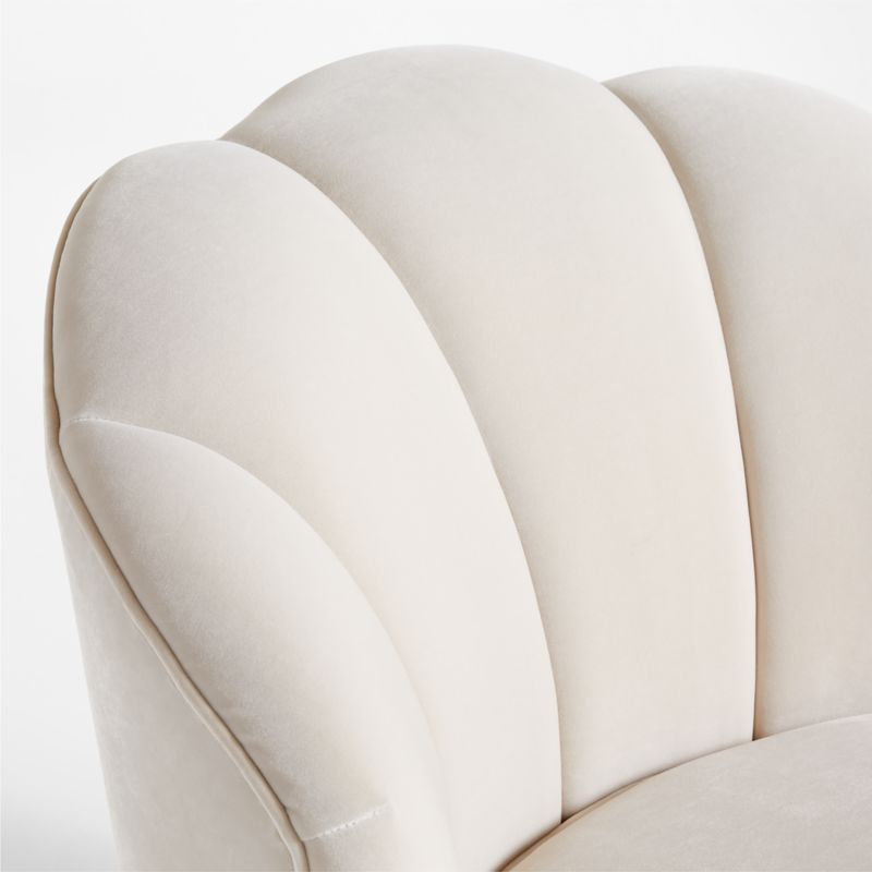 Avery Cream Velvet Nursery Swivel Chair - image 6 of 11