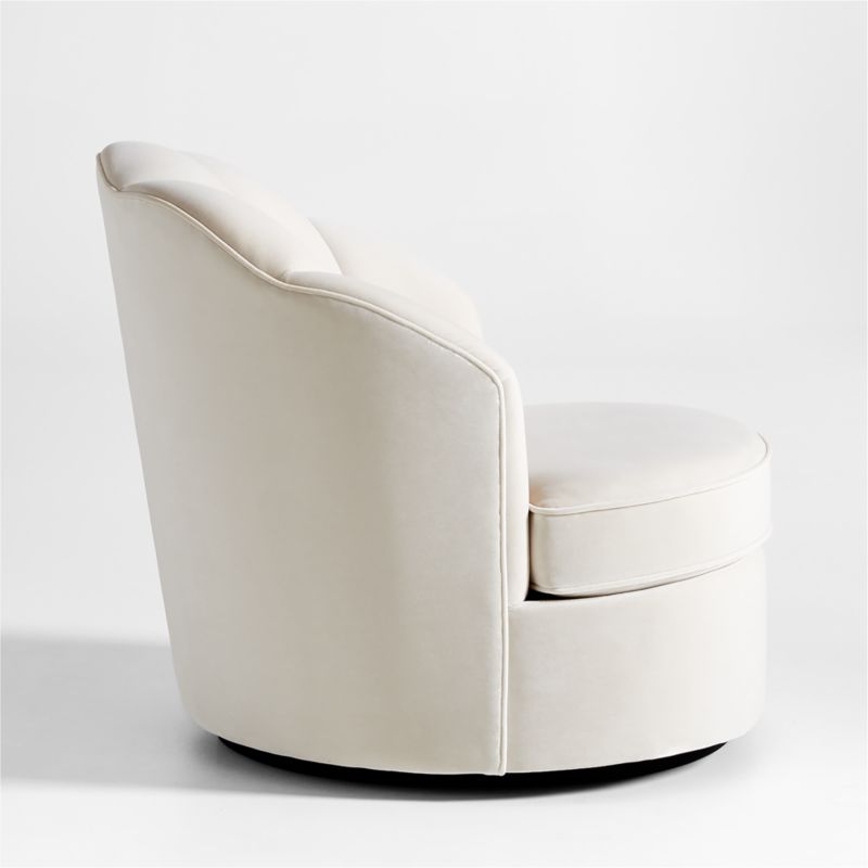 Avery Cream Velvet Nursery Swivel Chair - image 4 of 11