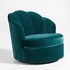 View Avery Emerald Velvet Nursery Swivel Chair - image 1 of 10