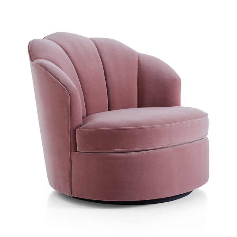 Avery Dusty Mauve Velvet Nursery Swivel Chair - image 7 of 15