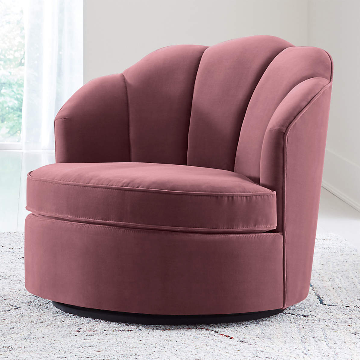 Avery Dusty Mauve Velvet Swivel Chair Reviews Crate Kids