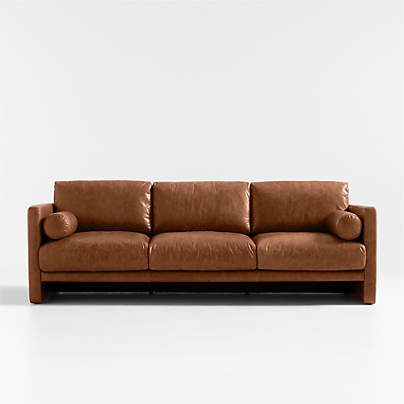 Aviator Leather Sofa 88"