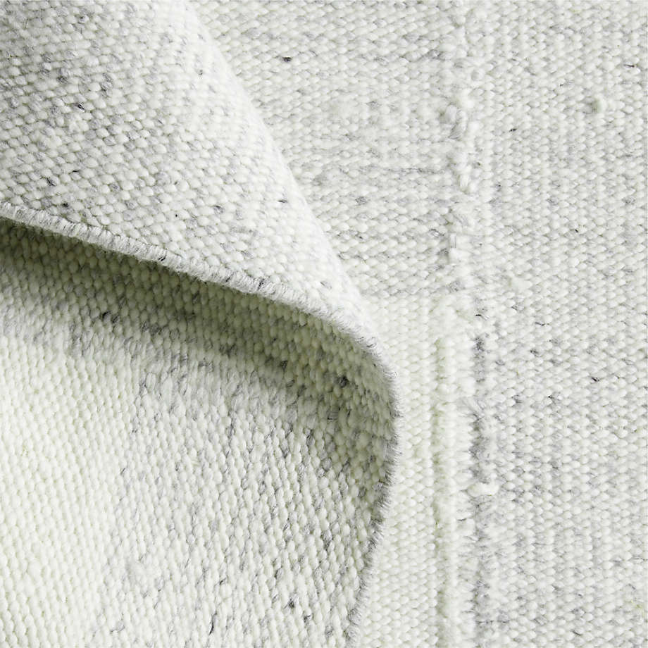 Avignon Wool Flatweave Silver Grey Area Rug 6'x9'