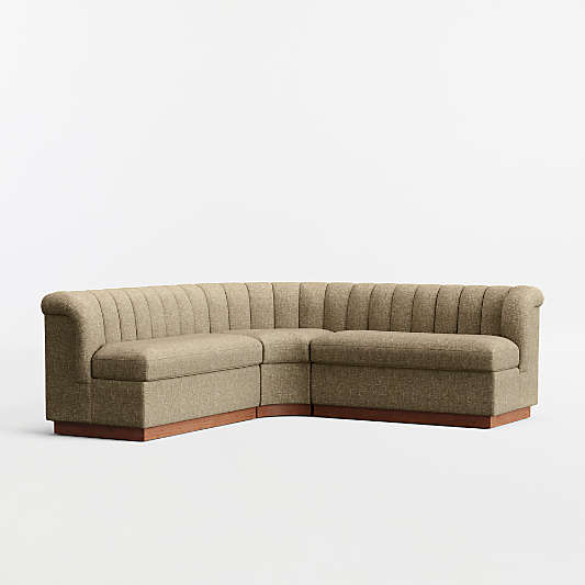 Aveline Basil Upholstered L-Shaped Loveseat Dining Banquette